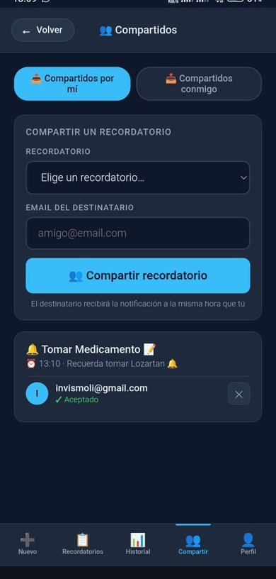 Compartir recordatorios