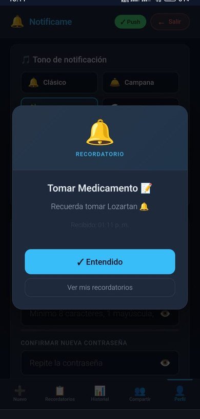 Recordatorio recibido